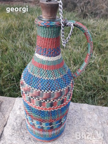Ретро плетена дамаджана , снимка 2 - Антикварни и старинни предмети - 32013519