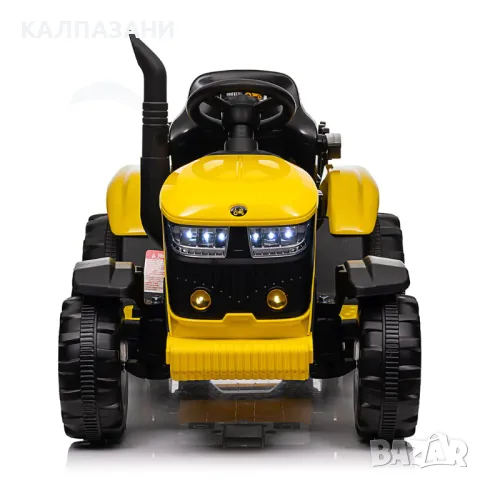 Трактор Акумулаторен с Ремарке 12V с родителски контрол Жълт 8390080-2BR / HL-3388