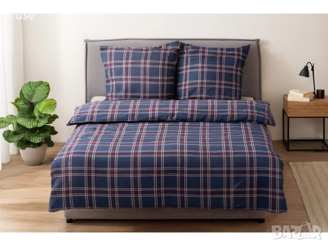 НОВО! Спално бельо от фин бархет 200х220см с две калъфки 50х70см каре