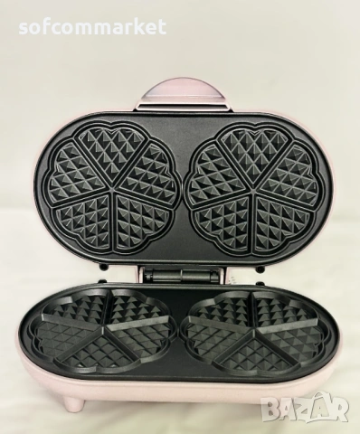 Гофретник Bestron за класически гофрети във формата на сърце, снимка 4 - Гофретници - 53903526