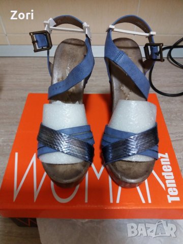 СТРАХОТНИ сини сандали на дебел ток и платформа - 36 номер в Сандали в гр.  Плевен - ID29675043 — Bazar.bg