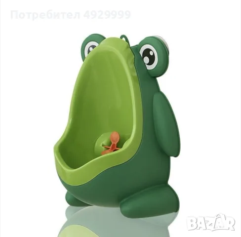 Писоар за деца под формата на жабка/ Цвят: Зелен, снимка 2 - За банята - 56278196