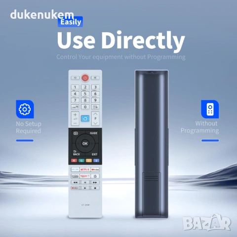 Дистанционно управление за Toshiba 4K UHD TV, UK, U, L и V серии, без настройка, снимка 3 - Дистанционни - 53042296