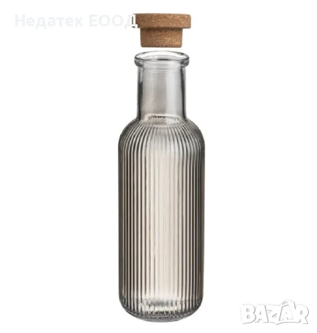 Стъклена бутилка за вода с коркова капачка, 1 л., снимка 2 - Други - 50626029