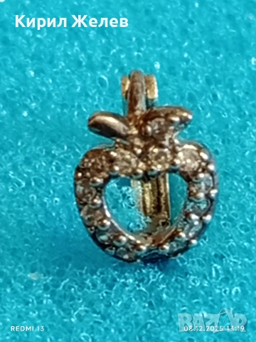 Елегантни сребърни обеци във формата на ЯБЪЛКА с инкрустирани кристали 47158, снимка 3 - Обеци - 52689248