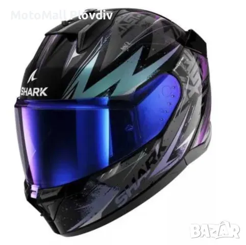 Ново! Каска shark d-skwal 3 blast-r GLOSS VIOLET, снимка 2 - Аксесоари и консумативи - 49161450