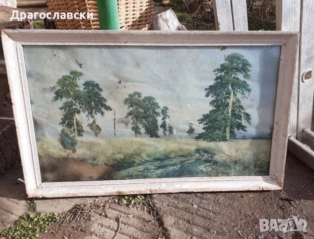 2 бр. бродиран зелен ковьор,  ковьори с рамка и стъкло, снимка 5 - Други - 30193822