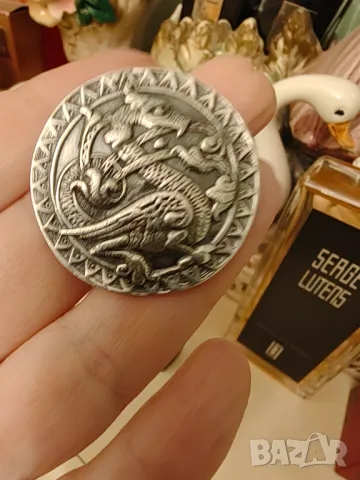 Стара ръчно изработена висулка ковано сребро, снимка 2 - Колиета, медальони, синджири - 49416081