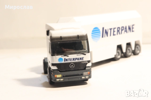 HERPA H0 1/87 MERCEDES ПРЕВОЗ НА СТЪКЛО КАМИОН МОДЕЛ, снимка 4 - Колекции - 53883335