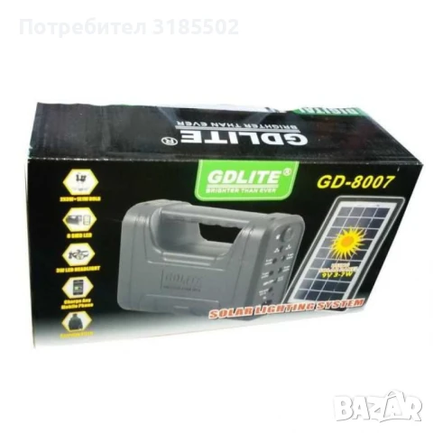 Комплект соларна осветителна система GDLITE GD-8007, снимка 4 - Соларни лампи - 50928251