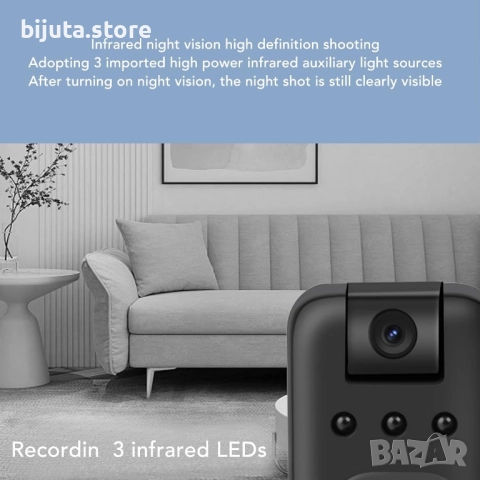 Мини Wifi body camera камера за тяло с Wifi и въртящ се обектив 180°, снимка 6 - HD камери - 52418683