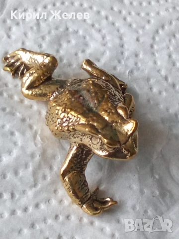 Бронзова фигурка на жаба малка 52540, снимка 2 - Колекции - 52589601