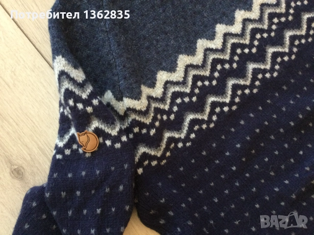 НОВ оригинален син вълнен пуловер FJALLRAVEN размер XL от Германия, снимка 8 - Пуловери - 52942797