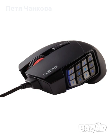 Гейминг мишка Corsair - Scimitar Elite RGB, оптична, черна, снимка 5 - Клавиатури и мишки - 54157136