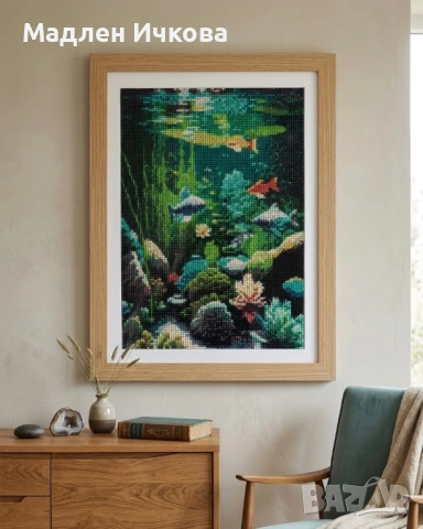 Ръчно изработен Диамантен Гоблен в рамка – „Подводен свят“