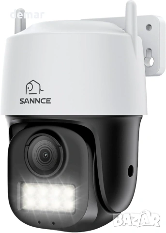 SANNCE 5MP PTZ PoE камера за външна употреба, AI разпознаване на хора и превозни средства