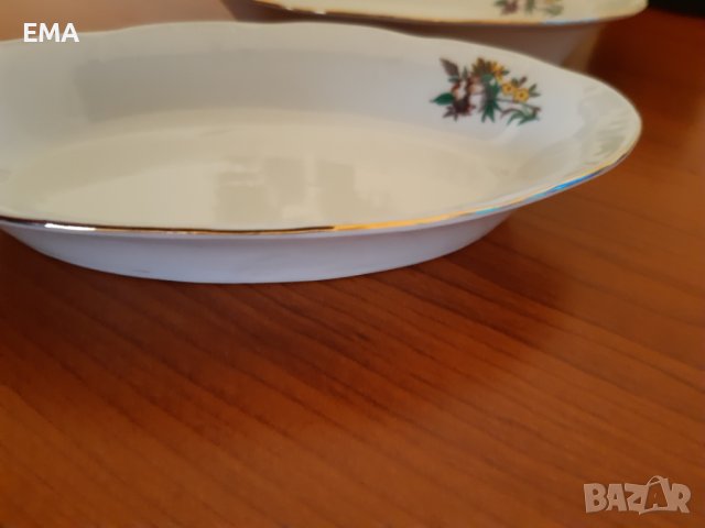 Български стар Порцелан за допълване: Чинии овални и малка, снимка 4 - Други - 32449460