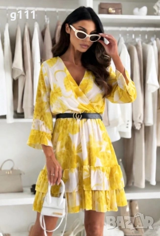 Ефирна цветна рокля , снимка 2 - Рокли - 53906246