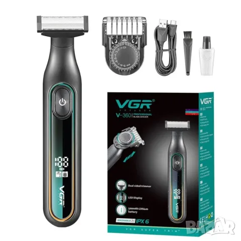 ПРОФЕСИОНАЛНА САМОБРЪСНАЧКА И ТРИМЕР VGR V-360 С ДВУСТРАННО ОСТРИЕ