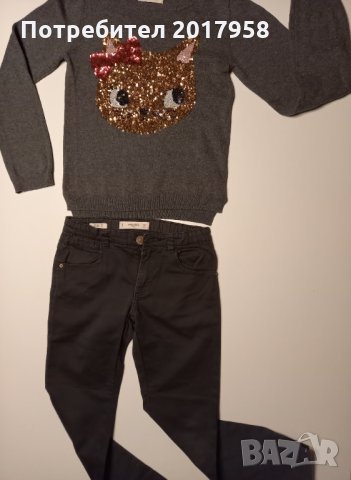 2 блузи и 2 чифта дънки 122 -128 см, снимка 5 - Детски Блузи и туники - 29768130