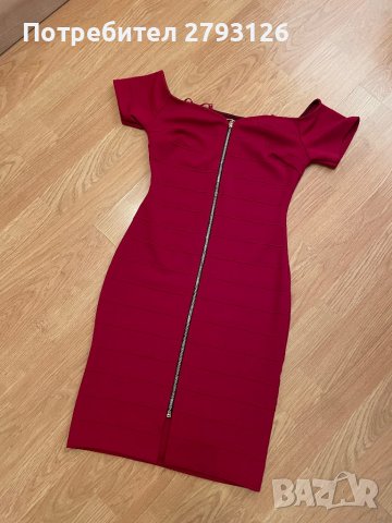 Секси червена рокля с паднали рамене , снимка 5 - Рокли - 40236868