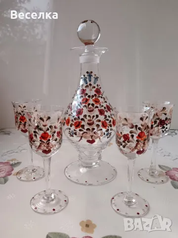 Стъклен сервиз за ликьор, аперитив , снимка 1