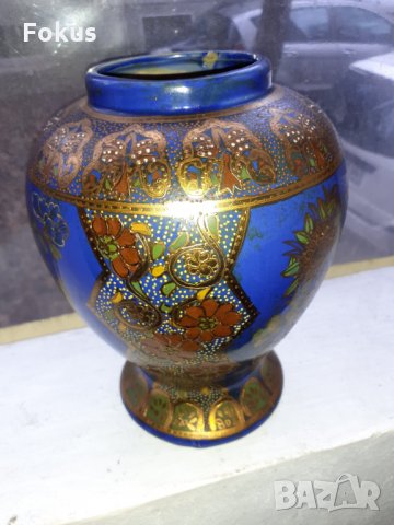 Голяма стара антикварна ваза Сатцума Satsuma ръчно рисувана, снимка 6 - Антикварни и старинни предмети - 35141782
