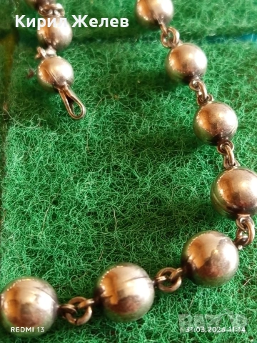 Винтидж сребърен ланец топчета подходящ аксесоар за ежедневието 52885, снимка 6 - Колиета, медальони, синджири - 54037120