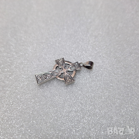 Келтски Сребърен Кръст(проба 925)-3,30 грама, снимка 2 - Колиета, медальони, синджири - 44635887