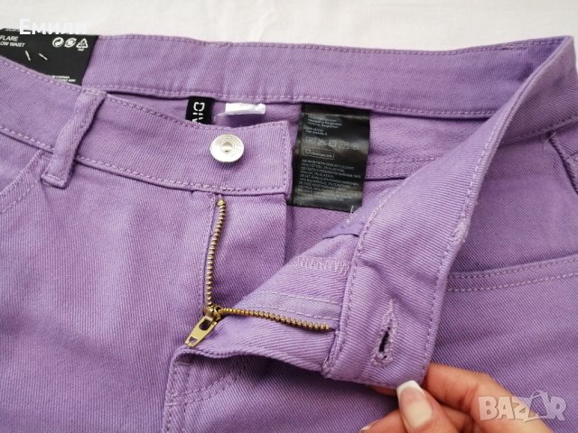 H&M нов дамски панталон с ниска талия и клоширани крачоли в лилав цвят р-р S (EU 38), снимка 10 - Панталони - 44405698