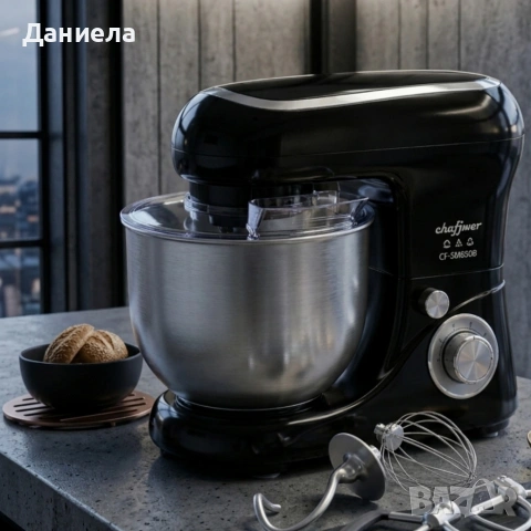 Планетарен миксер 1600W с 6.5L купа – мощност за перфектно тесто, кремове и десерти