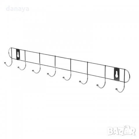 762 Метална закачалка за стена с 8 куки за закачане 48см