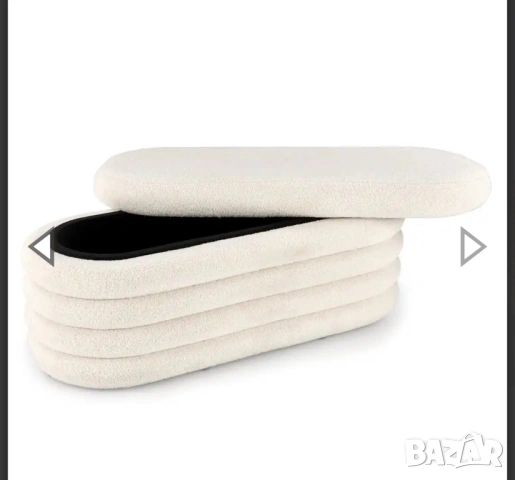 Тапицирана пейка , табуретка с ракла , букле, снимка 2 - Дивани и мека мебел - 54003167