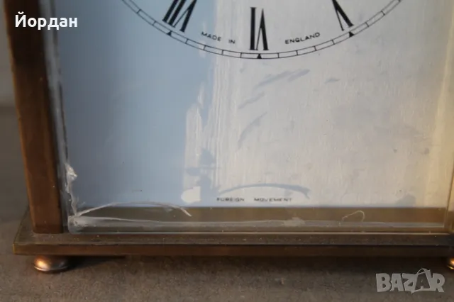 Масивен Англииски настолен часовник с Немски механизъм, снимка 4 - Антикварни и старинни предмети - 47356636