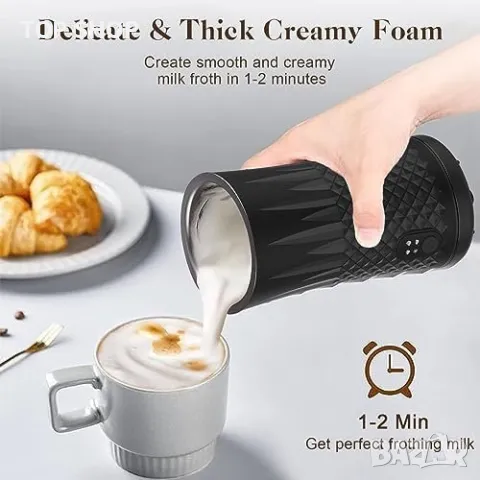 Нова Електрически Млекопенител 4 в 1 Гореща Студена Пяна 240ml Неръждаема Стомана, снимка 6 - Други стоки за дома - 49956846