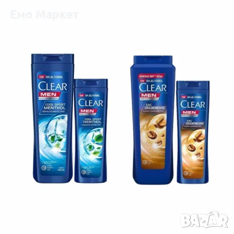 Комплект шампоан против пърхот и косопад - Clear Men 485 ML + 180 ML, Турско качество