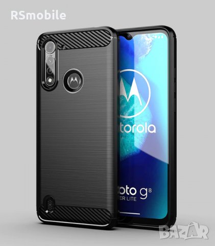 Motorola Moto G8 Power Lite - Удароустойчив Кейс Гръб CARBON, снимка 3 - Калъфи, кейсове - 31435753