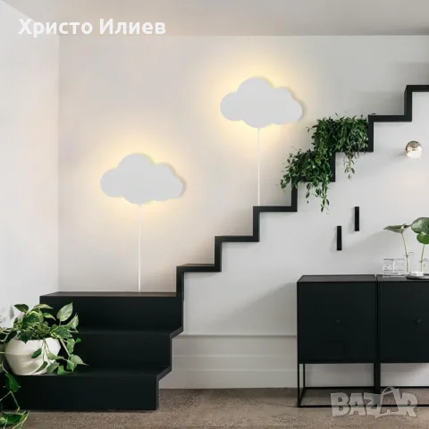 Детска нощна лампа тип облаче за стена димируема, снимка 6 - Лампи за стена - 55990433