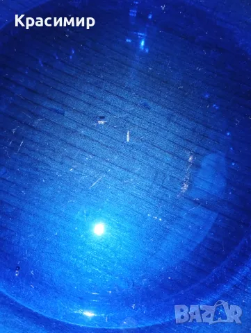 Walther Glas купа от кобалтово синьо пресовано стъкло  70-те години, снимка 7 - Антикварни и старинни предмети - 48231316