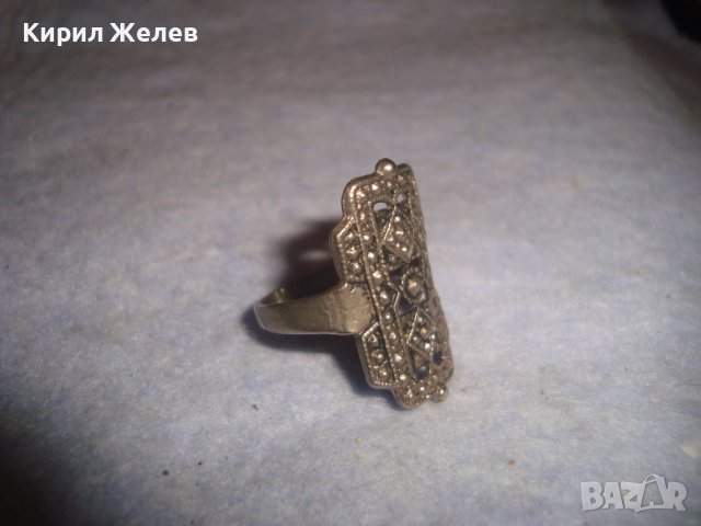 АРИСТОКРАТИЧЕН ПОСРЕБРЕН АЖУРЕН РЕТРО АРТ ПРЪСТЕН 20335, снимка 4 - Пръстени - 37442787