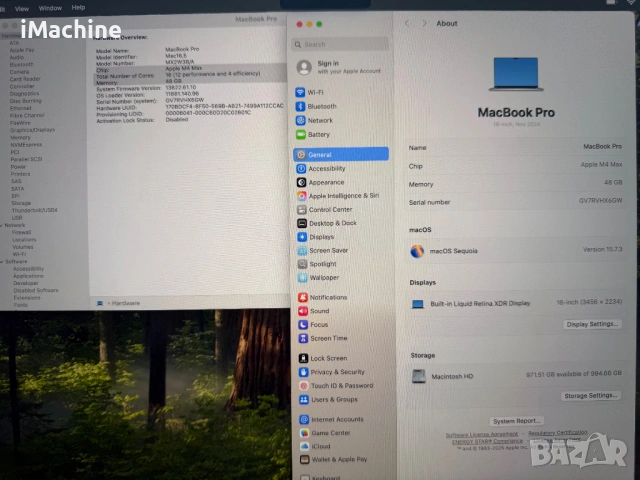 MacBook Pro 16" M4 MAX 16-CPU, 40-GPU, 48GB RAM, 1TB SSD/В ГАРАНЦИЯ, снимка 6 - Лаптопи за работа - 53972833