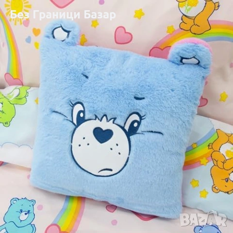 Нова Декоративна възглавница Care Bears 35 см двустранен дизайн Мека квадратна за детска стая, снимка 7 - Възглавници - 54106510