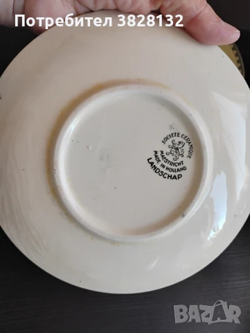 сет за супа - купа с две дръжки и подложна чиния, антикварен, снимка 6 - Антикварни и старинни предмети - 50818463