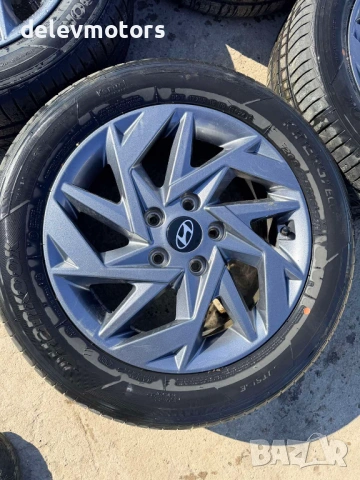 Джанти алуминиеви 5x114.3 16 цола 6.5J, ET46 с гуми 205/55/16 от Hyundai Elantra 7, 1.6 MPI двигател, снимка 6 - Гуми и джанти - 54114300
