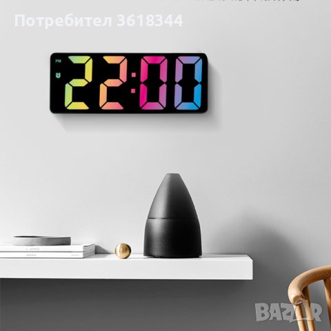 LED часовник с функция будилник, RGB подсветка, снимка 2 - Други стоки за дома - 42575141