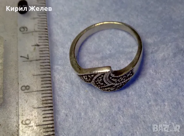 СКЪПЕЦЕНЕН МАРКАЗИТЕН СРЕБЪРЕН ПРЪСТЕН СРЕБРО 925 РЪЧНА ЮВЕЛИРНА ИЗРАБОТКА 47959, снимка 7 - Пръстени - 50115972