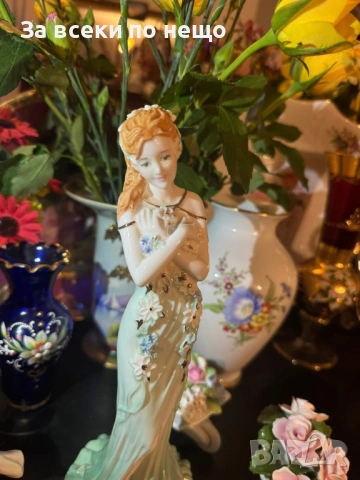 Coalport England  грациозна фигура от серията Spirits of Jewels - "Emerald" Код P2058, снимка 11 - Антикварни и старинни предмети - 53992652