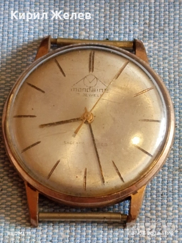 Стар механичен часовник MONDAINE SWISS работи позлатен за КОЛЕКЦИЯ 40568, снимка 6 - Антикварни и старинни предмети - 54119525