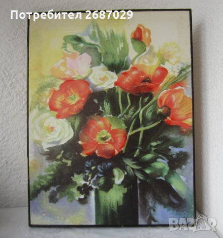 2 бр   -  Много красиви макове, цветя, платно, ярки цветове , снимка 5 - Картини - 31104316