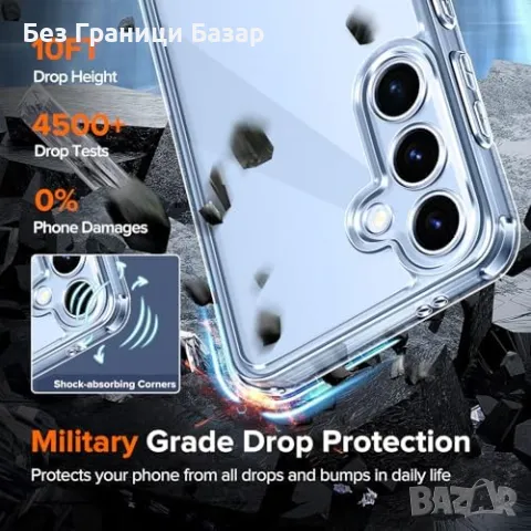 Нов Кристално чист кейс за Samsung S25 5G – Военна защита + 2 протектора, снимка 4 - Калъфи, кейсове - 49089830